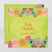 ハワイアン/ルアウ  ウェディング 招待状 (正面/裏面)