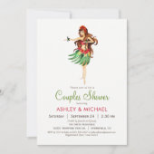 ハワイアン ルアウ カップルシャワー 招待状 (正面)