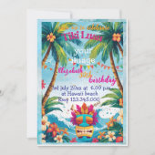ハワイアン・ルアウ　トロピカルアイランドビーチ　ご招待 招待状 (正面)