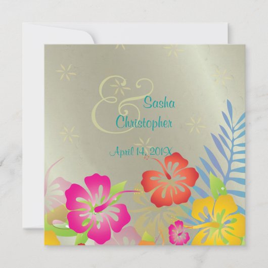 ハワイアン/ルアウ/ハイビスカス 結婚式招待状 招待状 (正面)