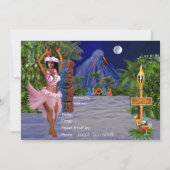 ハワイアン・ルアウ・パーティーへフラダンスでお越しください 招待状 (裏面)