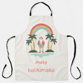 ハワイアン/レインボー/パームスサンタ エプロン (正面)