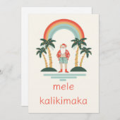 ハワイアン/レインボー/パームズ サンタ シーズンカード (正面/裏面)