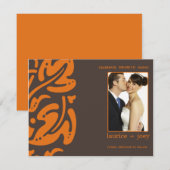 ハワイアン - 日程を保存 - オレンジ セーブザデート (正面/裏面)