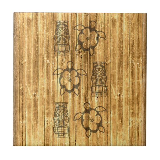 ハワイアンHonuおよびTikiのマスク タイル (正面)