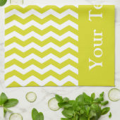 ハワイアンPineapple Wave Chevronカスタマイズ可能 キッチンタオル (折り畳み)