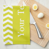 ハワイアンPineapple Wave Chevronカスタマイズ可能 キッチンタオル (四つ折り)