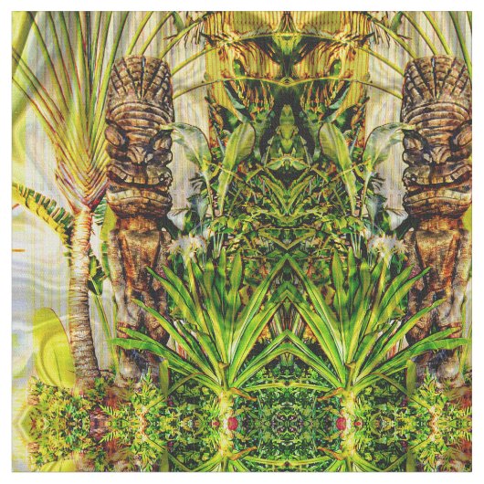 ハワイアンTiki ファブリック (クローズアップ)