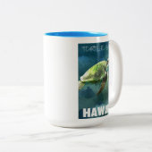 ハワイウミガメ芸術的 ツートーンマグカップ (正面右)