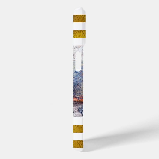 ハワイウミガメ金ゴールドストライプホワイトタイムオンビーチ Case-Mate iPhoneケース (裏面 / 右)