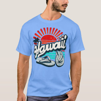 ハワイオアフフリップフロップサンダルスサマービーチレトロT Tシャツ