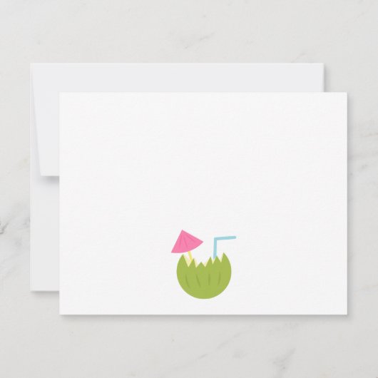 ハワイカラフルティキルアウ（ハワイ式宴会）ビーチ誕生会 招待状 (裏面)