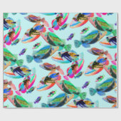 ハワイカラフル州魚包み紙 ラッピングペーパー (フラット)