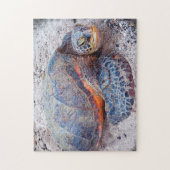 ハワイカラフル本海ウミガメ撮影スタイリッシュ ジグソーパズル (縦)