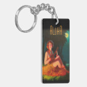 ハワイガールとウクレレ キーホルダー (正面左)