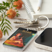 ハワイガールとウクレレ キーホルダー (正面右)