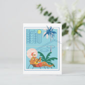 ハワイクリスマスサンタトラベルトロピカルビーチ シーズンポストカード (スタンド正面)