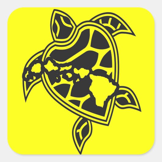 ハワイグリーンシーカメ スクエアシール (正面)