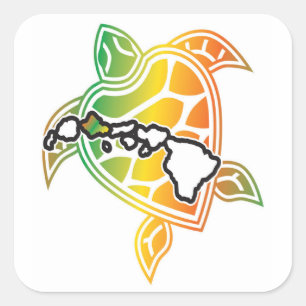 ハワイグリーンシーカメ スクエアシール