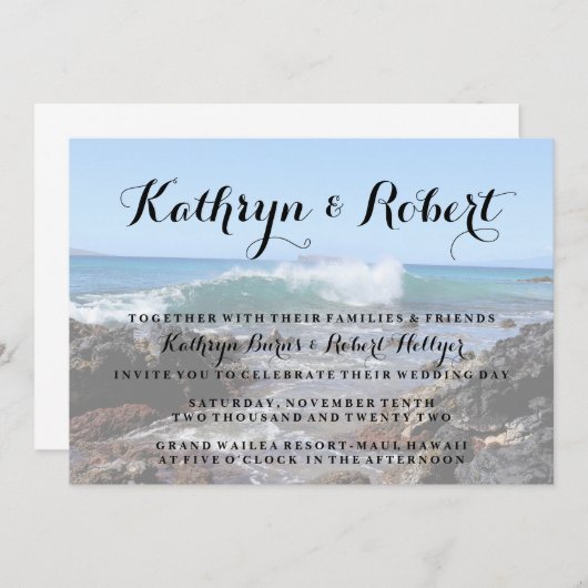 ハワイコーストマケナコーブ結婚式招待状 招待状 (正面/裏面)