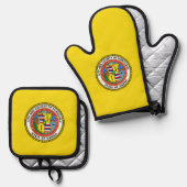 ハワイゴルフハットクリップ、ホノルル市旗 鍋つかみ&鍋敷きセット (正面/裏面)