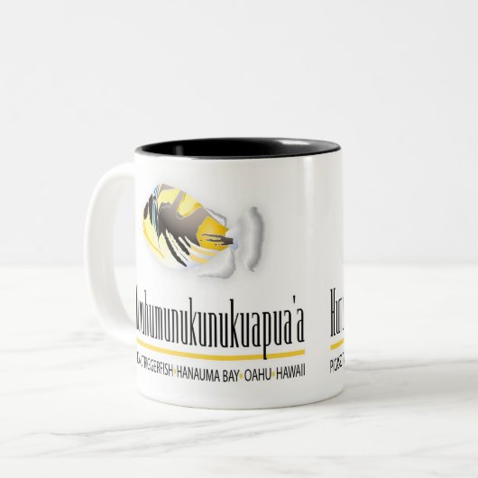 ハワイサートフィッシュ – フムフムヌクヌクアプア ツートーンマグカップ (正面左)