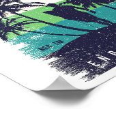 ハワイサーフィンパラダイストラベルポスター ポスター (角)