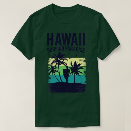 ハワイサーフィンパラダイスバケーション Tシャツ (デザイン正面)