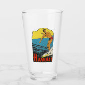 ハワイサーフィンヴィンテージトラベルピントグラス タンブラーグラス (正面)