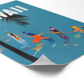 ハワイサーフボードヴィンテージ旅行ポスター ポスター (角)