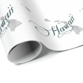 ハワイシェイプヴィンテージグレータイポグラフィ文字 ラッピングペーパー (ロールコーナー)