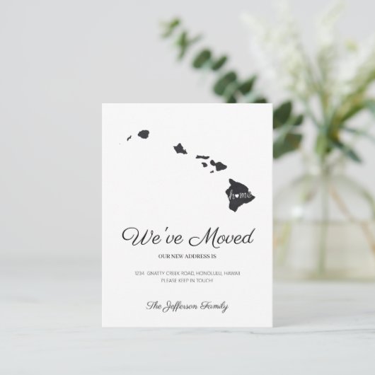 ハワイシャルボード州マップ移動はがき 案内ポストカード (スタンド正面)