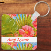 ハワイスタイルのパーソナライズ可能なキーチェーン キーホルダー (裏面)