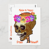 ハワイスタイルハロウィンスカル ポストカード (正面/裏面)
