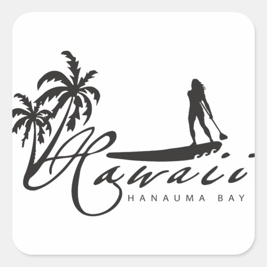 ハワイスタンドアップパドル スクエアシール (正面)