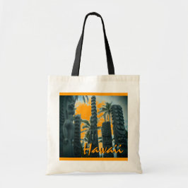 ハワイタイキ像オレンジエコバッグ トートバッグ