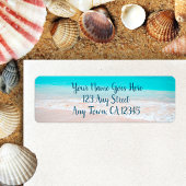 ハワイターコイズサンディビーチフォトカスタムアドレス ラベル
