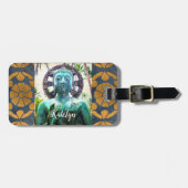 ハワイターコイズブッダ写真名前をカスタムするスクリプト ラゲッジタグ (正面横)