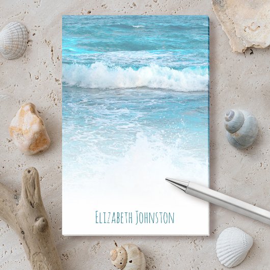 ハワイターコイズブルー海波写真カスタム ポストイット