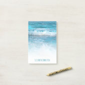 ハワイターコイズブルー海波写真カスタム ポストイット (デスク上)