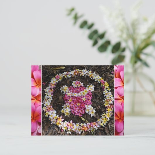 ハワイタートルホヌプルメリアサマーフラワーパラダイス ポストカード (スタンド正面)