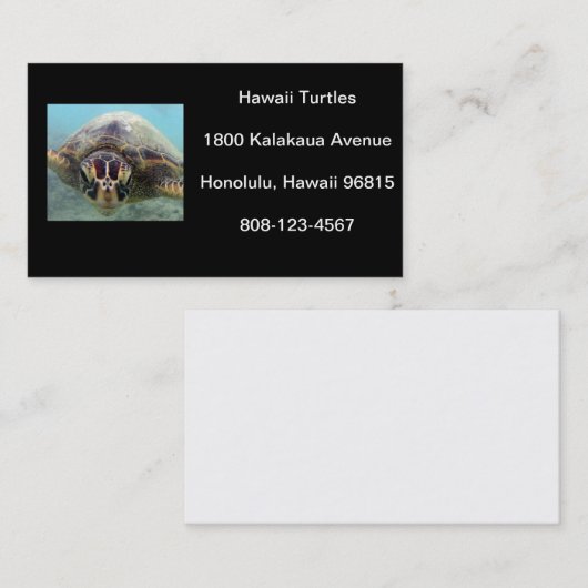 ハワイタートル 名刺 (正面/裏面)