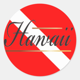 ハワイダイブ国旗 ラウンドシール