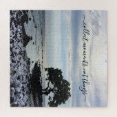 ハワイツリーシルエットビーチコレクトモーツ引用文 ジグソーパズル (横)