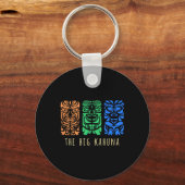 ハワイティキポリネシアビッグカフナサーファーレトロハウ キーホルダー (正面)