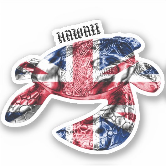 ハワイトライバルホヌHIFlag シール (正面)