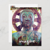 ハワイトロピカルアンティークブッダ想像スクリプト ポストカード (正面/裏面)