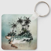 ハワイトロピカルパームツリーアイランド キーホルダー (裏面)