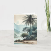 ハワイトロピカルパームツリーアイランド ノートカード (正面)