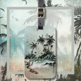 ハワイトロピカルパームツリーアイランド ラゲッジタグ